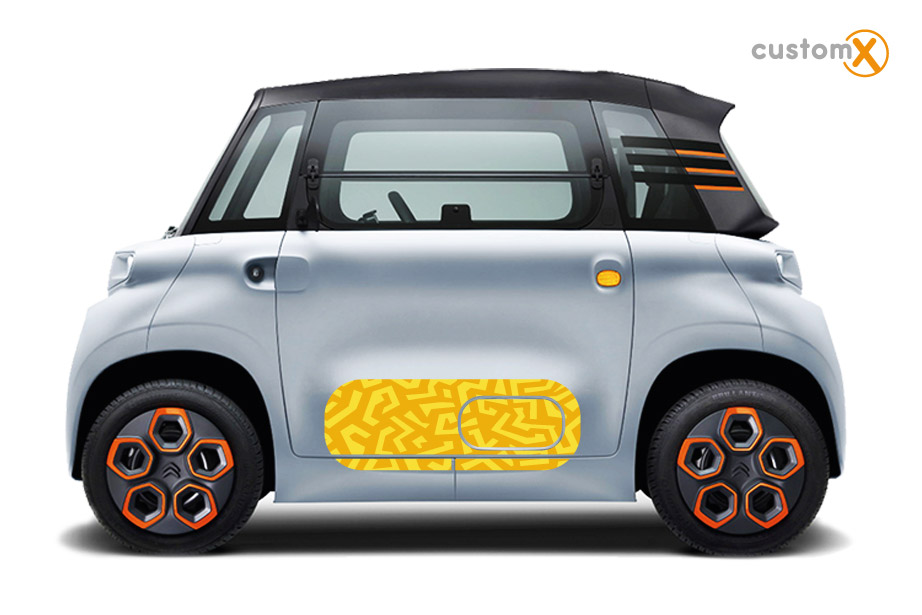 Set adesivi Citroën Ami sportello e fiancata laterale – ART 014 YELLOW MAZE
