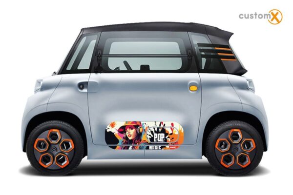 Adesivi Citroen Ami minicar: set sportello e fiancata ART 005 POP