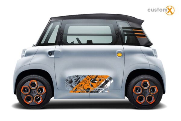 Adesivi Citroen Ami minicar: set sportello e fiancata ART 008 ANIMALS