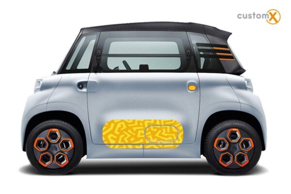 Adesivi Citroen Ami minicar: set sportello e fiancata ART 014 YELLOW MAZE