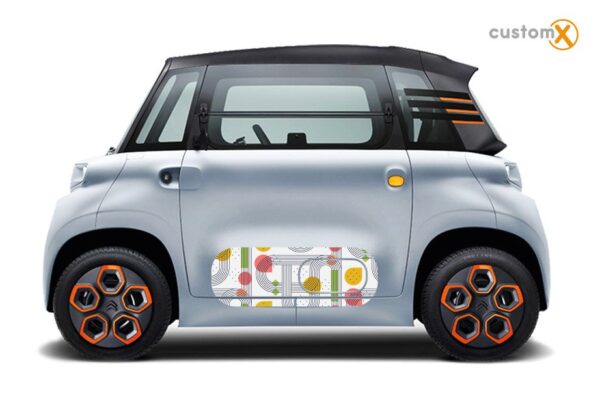 Adesivi Citroen Ami minicar: set sportello e fiancata ART 015 RETRO LOOP