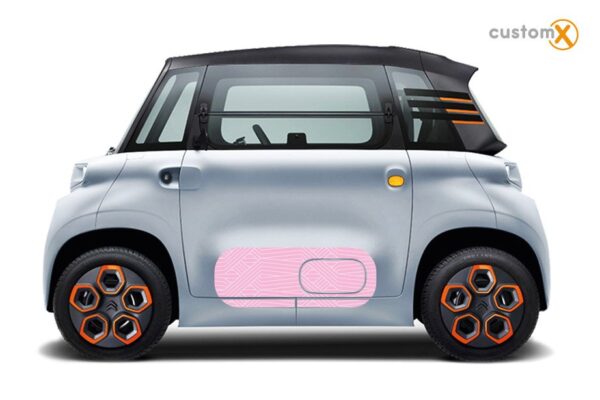 Adesivi Citroen Ami minicar: set sportello e fiancata ART 017 PINK CHEVRON