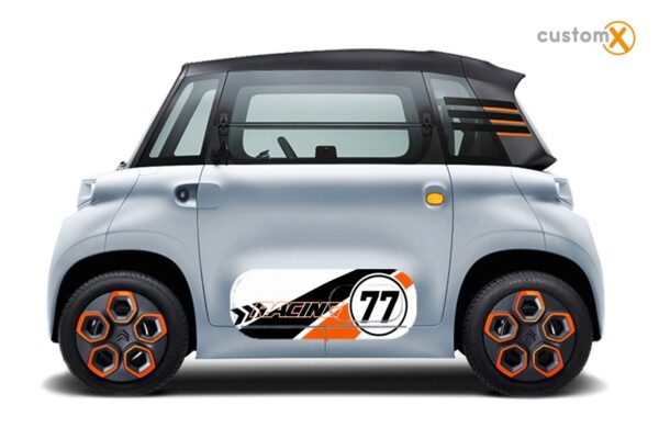 Adesivi Citroen Ami RACING applicati sullo sportello