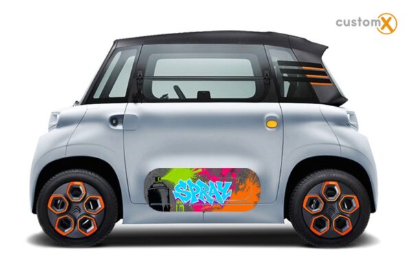 Adesivi Citroen Ami SPRAY applicati sullo sportello