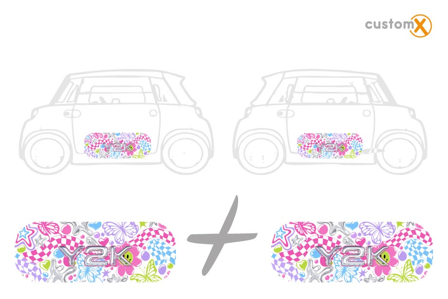 Set adesivi Citroen Ami Y2K: sportello destro e sinistro