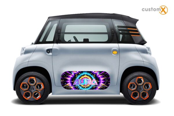 Adesivi Citroen Ami AURA applicati sullo sportello