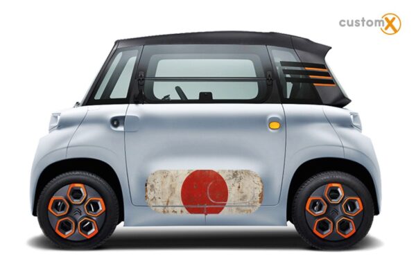 Adesivi Citroen Ami JAPAN applicati sullo sportello