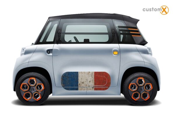 Adesivi Citroen Ami FRANCE applicati sullo sportello