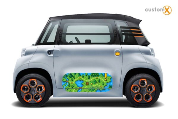 Adesivi Citroen Ami SIDE QUEST applicati sullo sportello