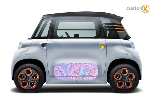 Adesivi Citroen Ami GLITTER applicati sullo sportello