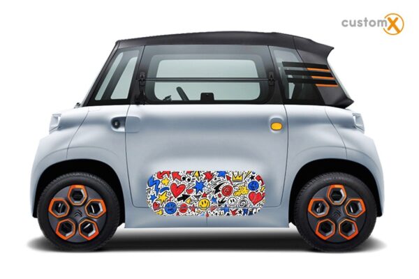 Adesivi Citroen Ami CHAOS applicati sullo sportello