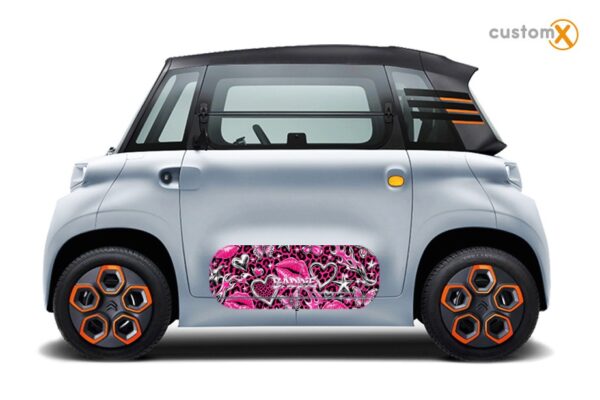 Adesivi Citroen Ami BADDIE applicati sullo sportello